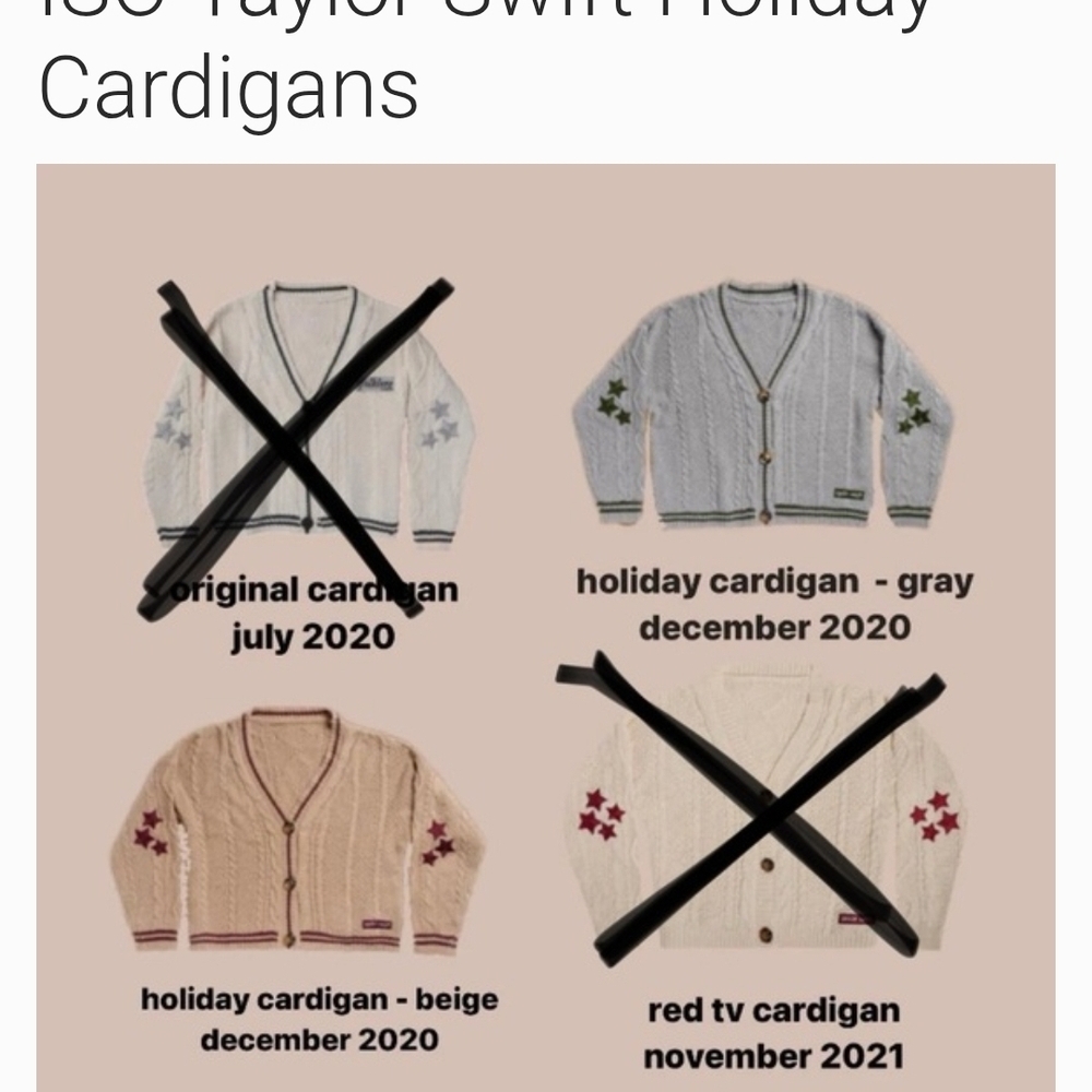 Taylor Swift Gray Holiday Cardigan